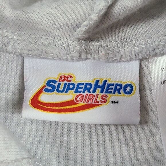 DC Super Hero Girls XS (4/5) Gray Plush Fleece Zip Front Hoodie Superman Batman - Picture 6 of 8